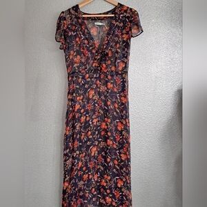 Kim Chee Blue Sheer Midi Dress    Size 4